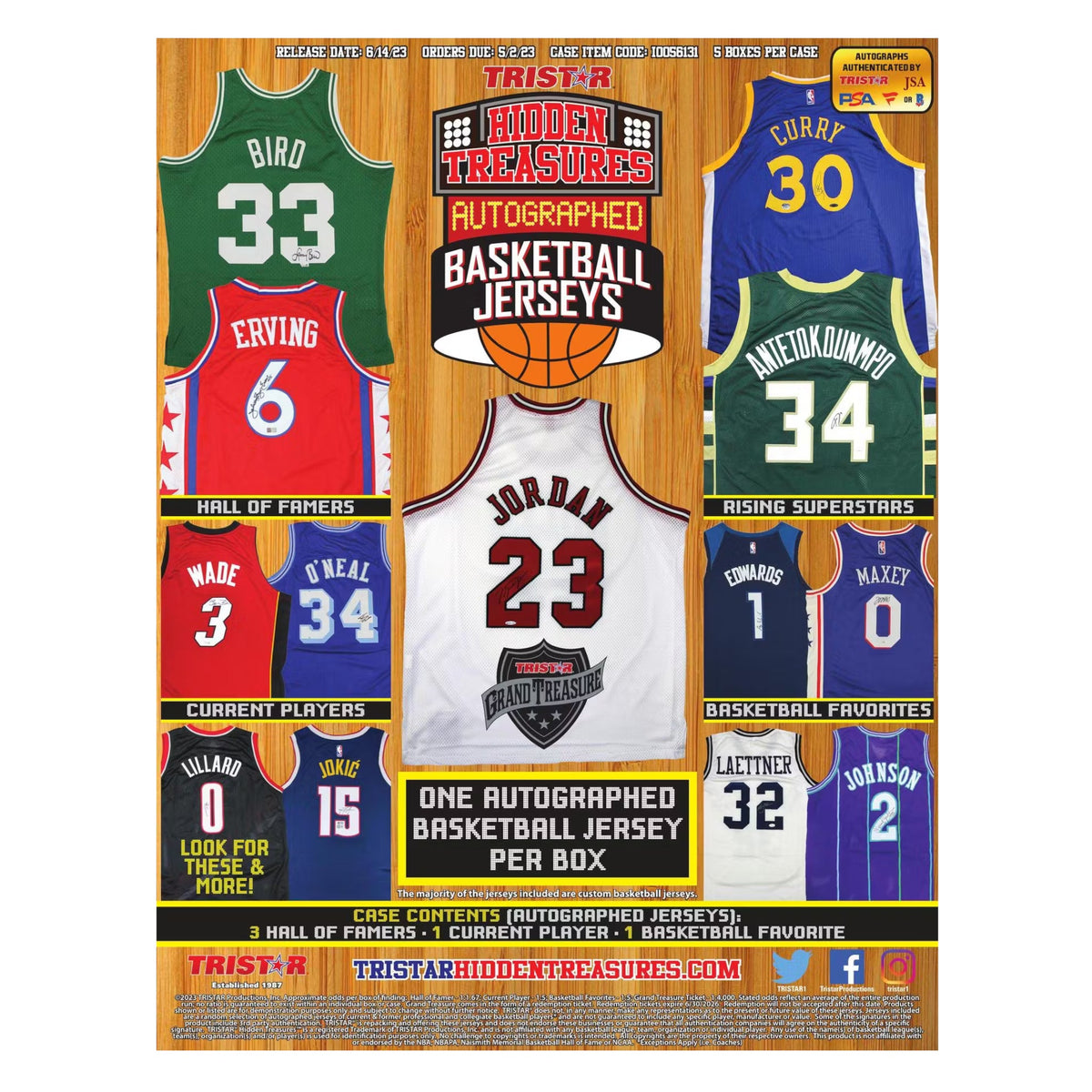 2023 TriStar Hidden Treasures Autographed Jersey Basketball Hobby Box
