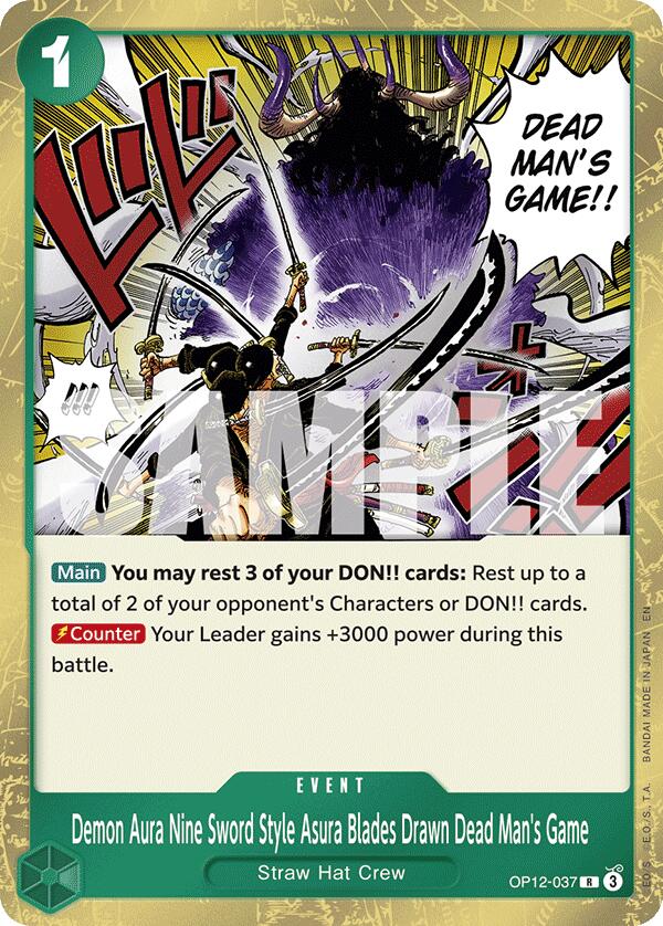 Demon Aura Nine Sword Style Asura Blades Drawn Dead Man's Game - OP12-037 - (Legacy of the Master)