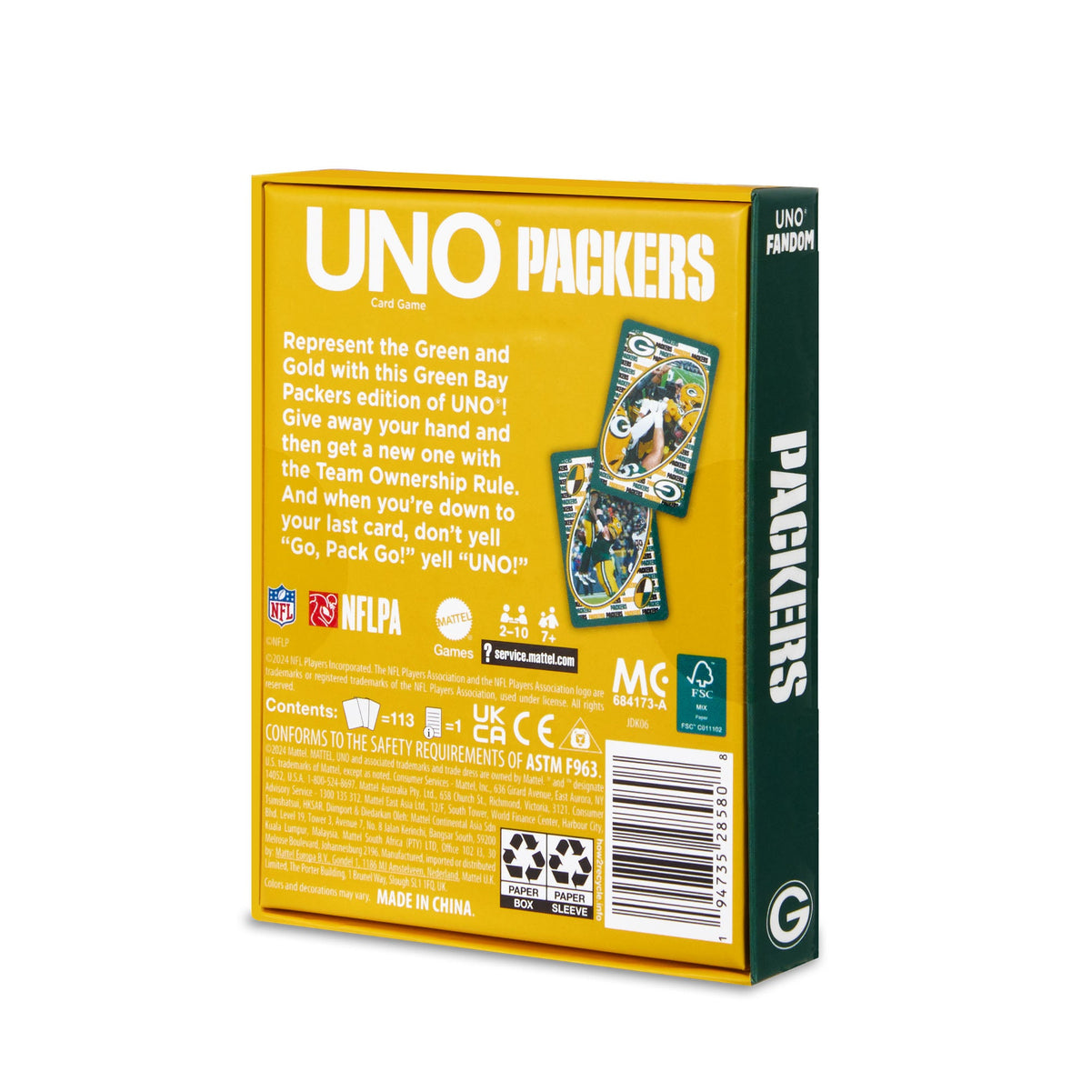 UNO Fandom NFL Green Bay Packers Game Deck
