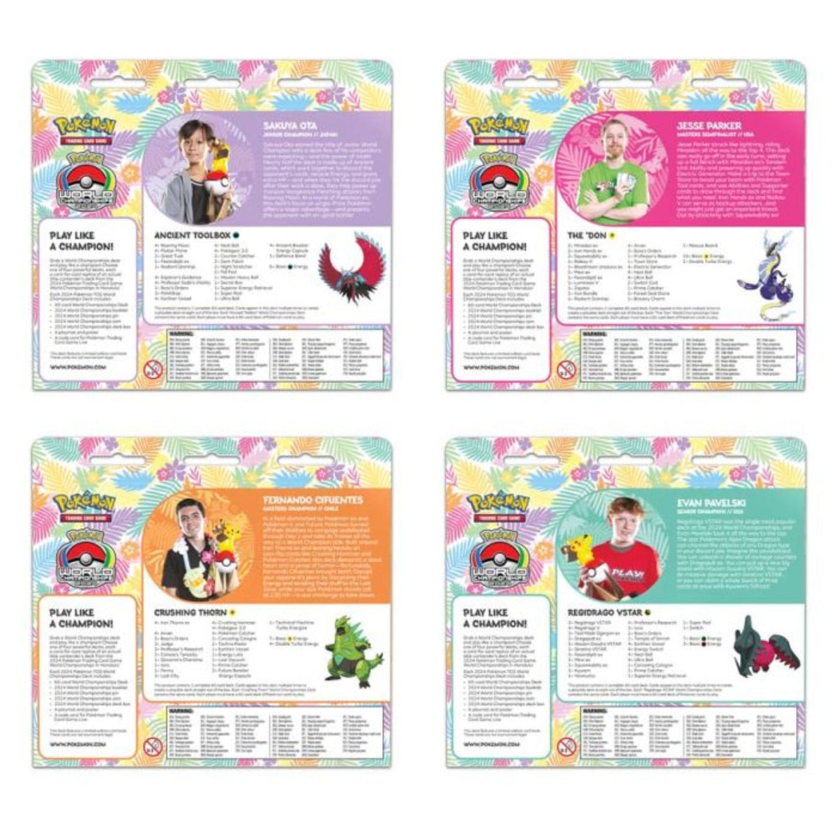 Pokemon 2024 World Championships Deck Display (4 Decks)