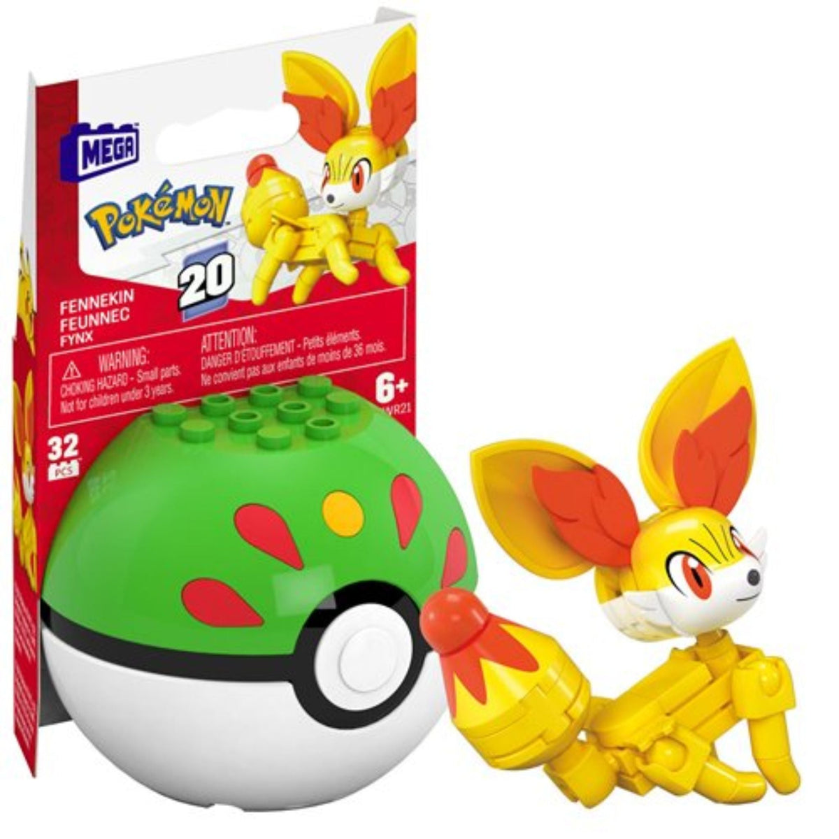 Mattel Mega Construx Pokemon Generations Fennekin Poke Ball
