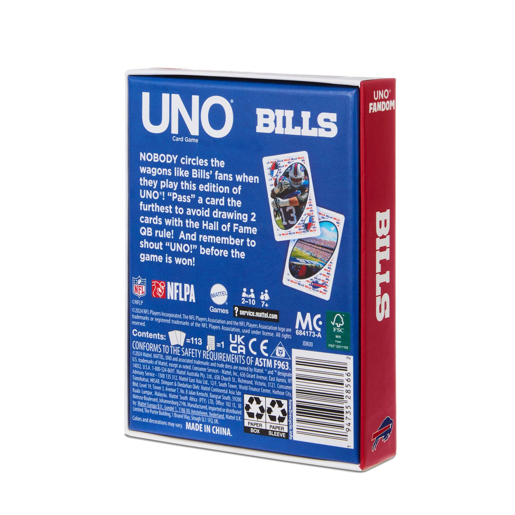 UNO Fandom NFL Buffalo Bills Game Deck