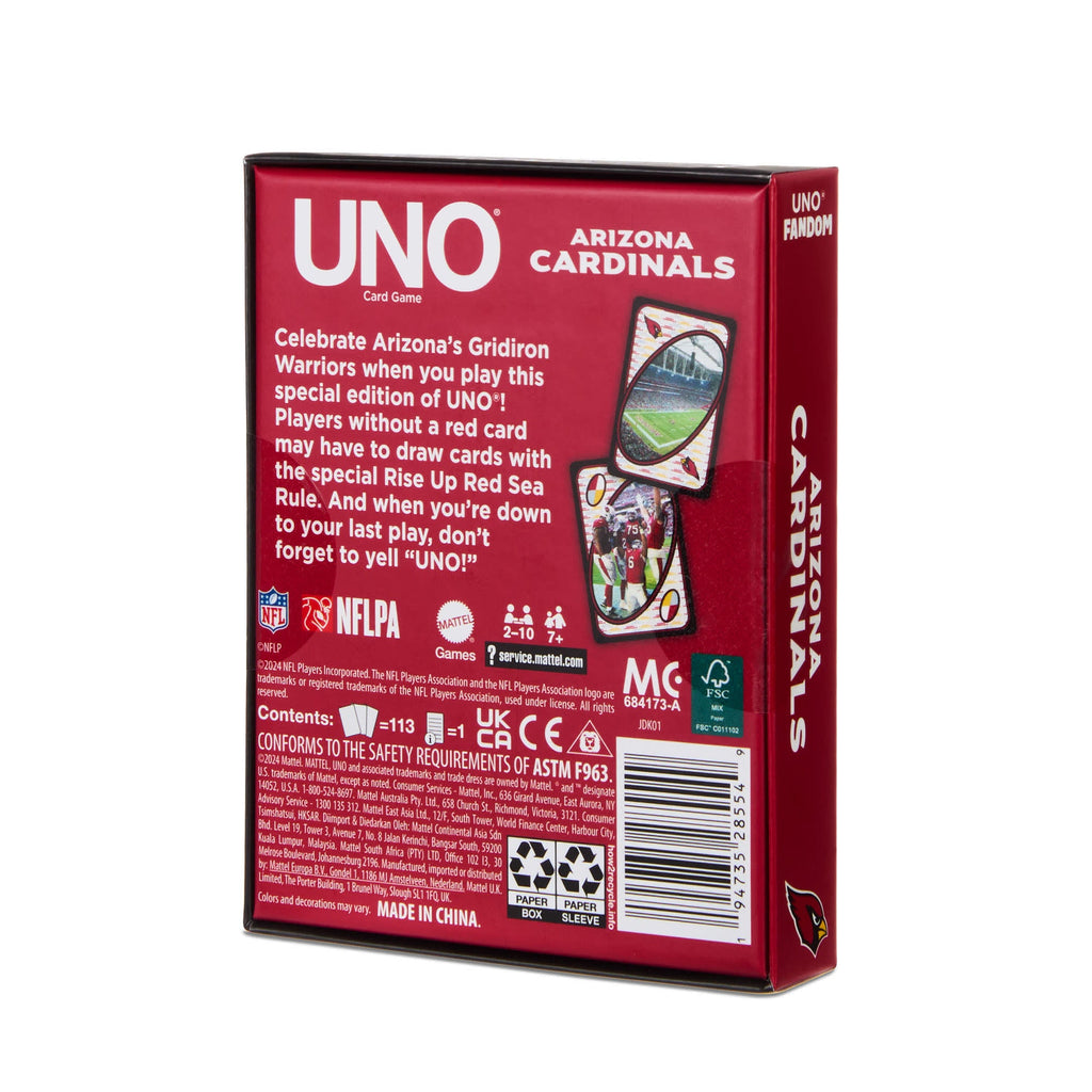 UNO Fandom NFL Arizona Cardinals Game Deck