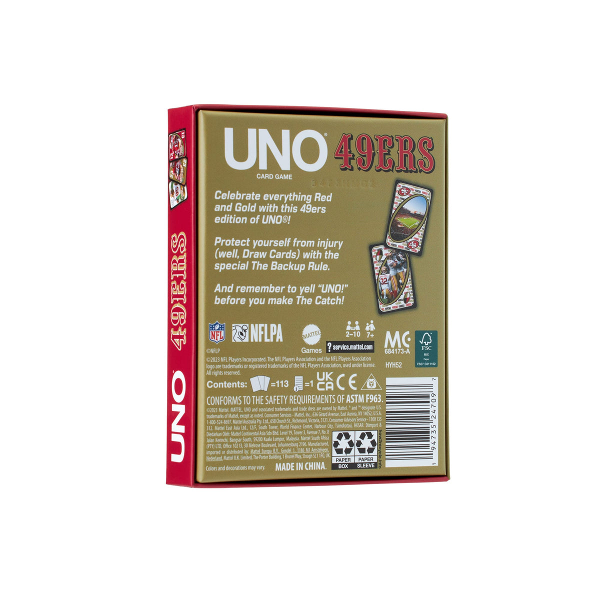 UNO Fandom NFL San Francisco 49ers Game Deck