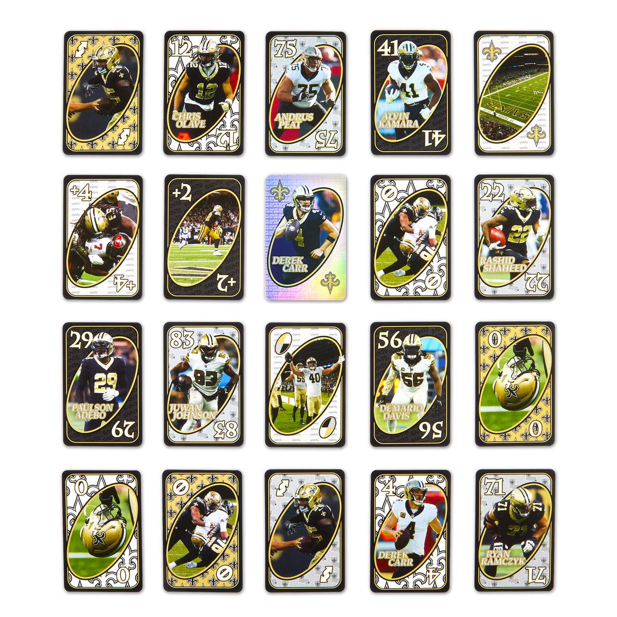 UNO Fandom NFL New Orleans Saints Game Deck