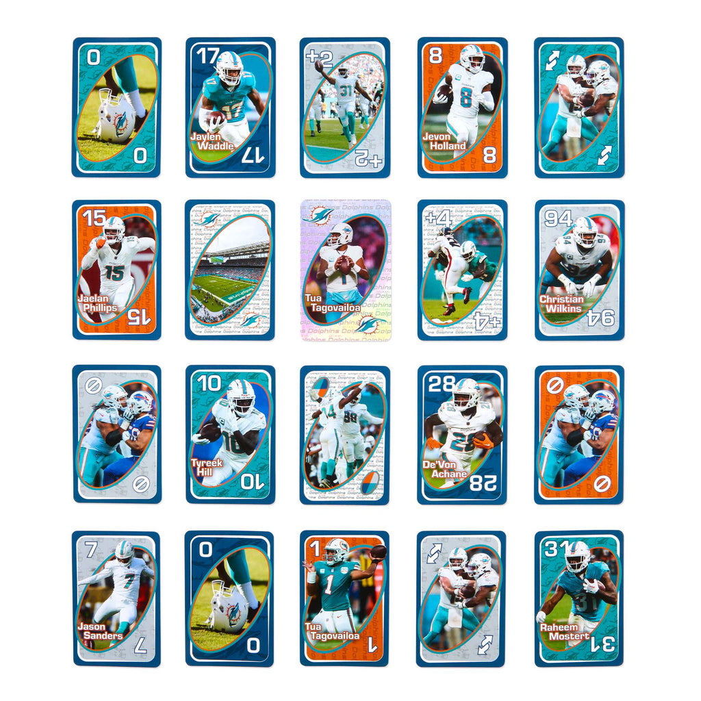 UNO Fandom NFL Miami Dolphins Game Deck